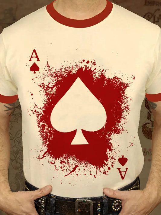 Men’s poker T-shirt Apricot / S