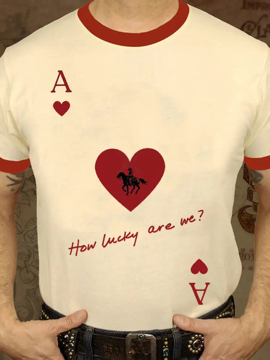 Men’s poker T-shirt Apricot / S