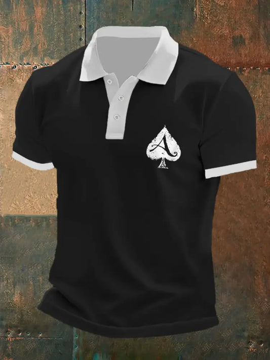 Men’s poker T-shirt Black / S