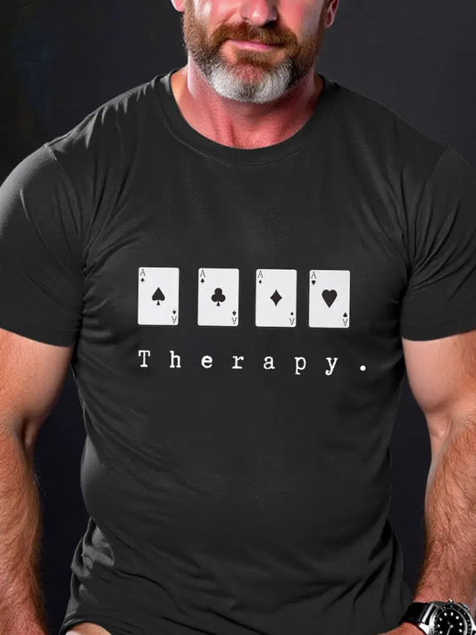 Men’s poker T-shirt Black / S