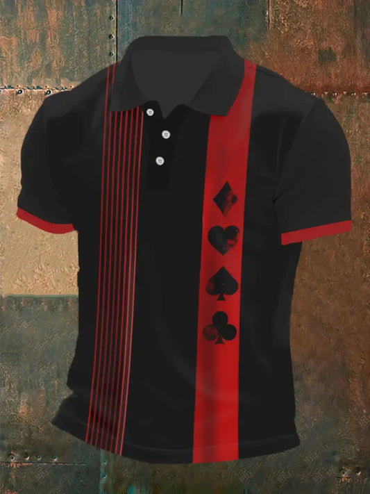 Men’s poker T-shirt Black / S