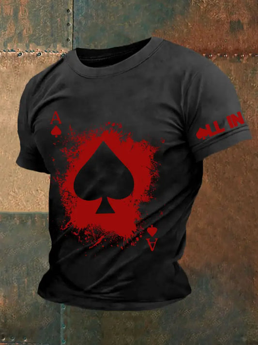 Men’s poker T-shirt Black / S