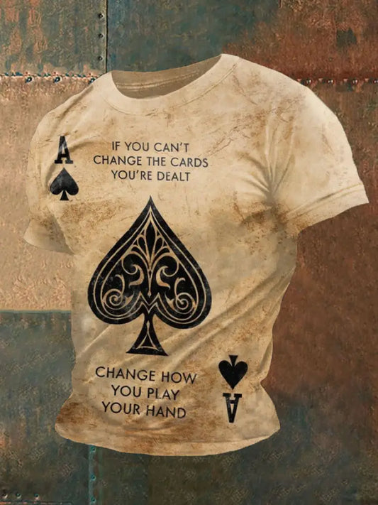 Men’s poker T-shirt Khaki / S