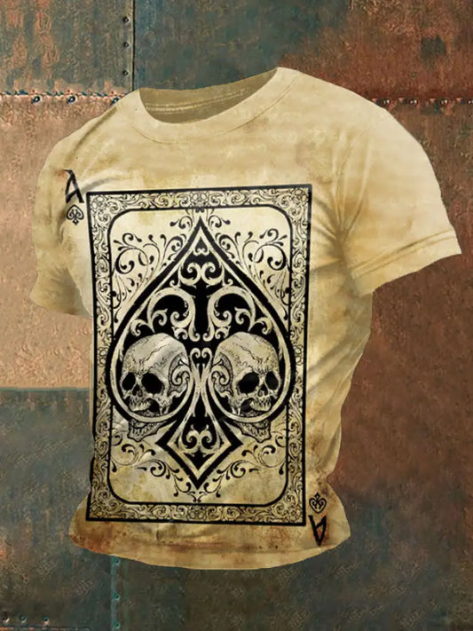 Men’s poker T-shirt Khaki / S