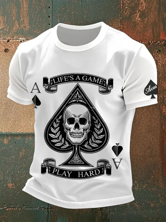 Men’s poker T-shirt White / S
