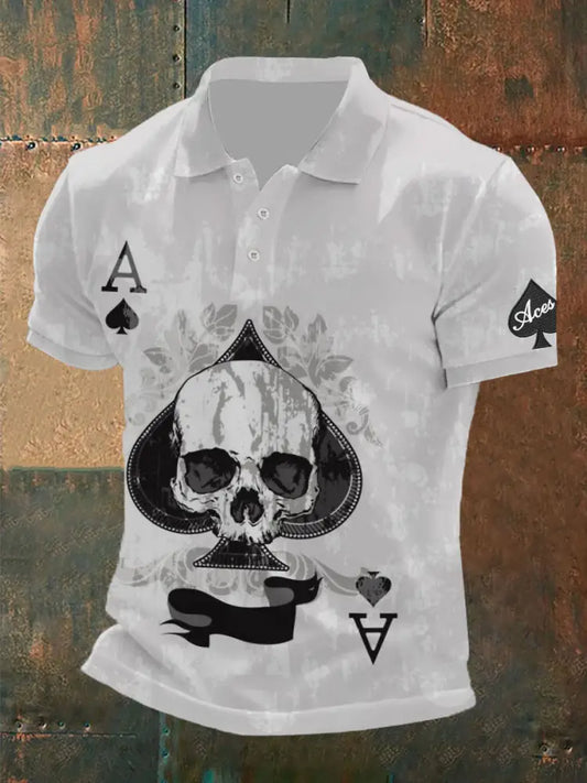Men’s poker T-shirt White / S