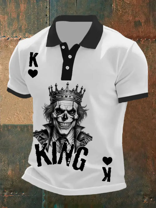 Men’s poker T-shirt White / S