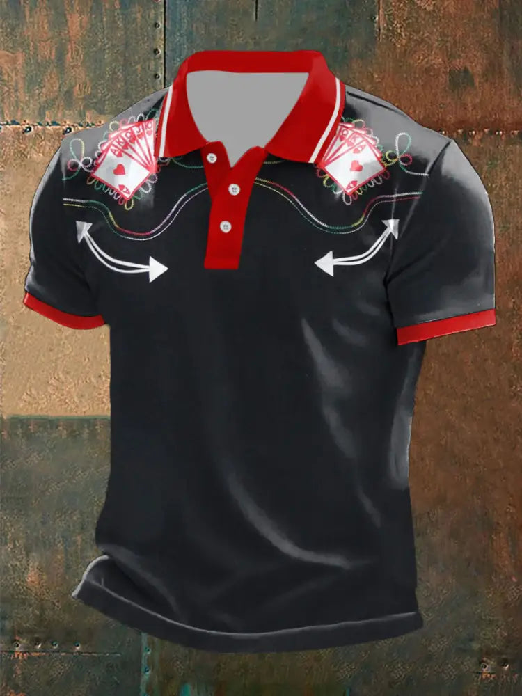 Men’s poker vintage tops Black / S