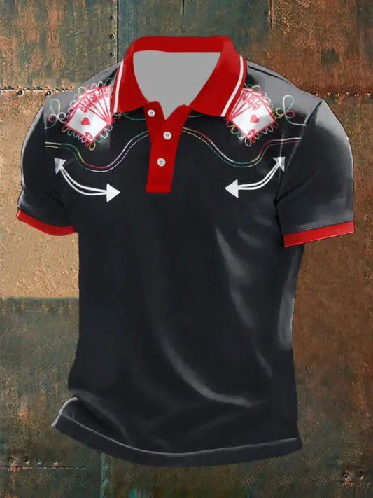 Men’s poker vintage tops Black / S
