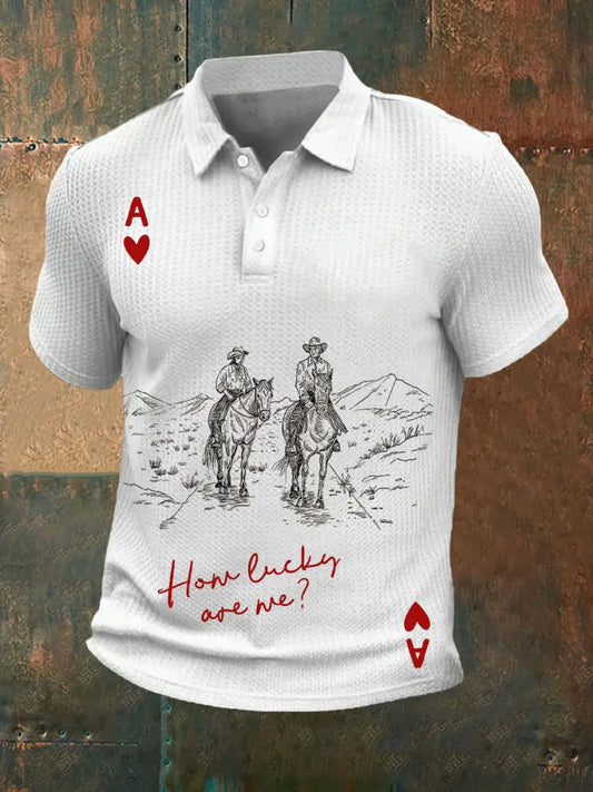 Men’s poker waffle T-shirt White / S