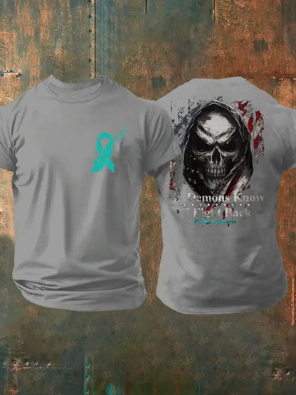 Men’s PTSD Awareness Veteran Printed T-Shirt Light Gray / S