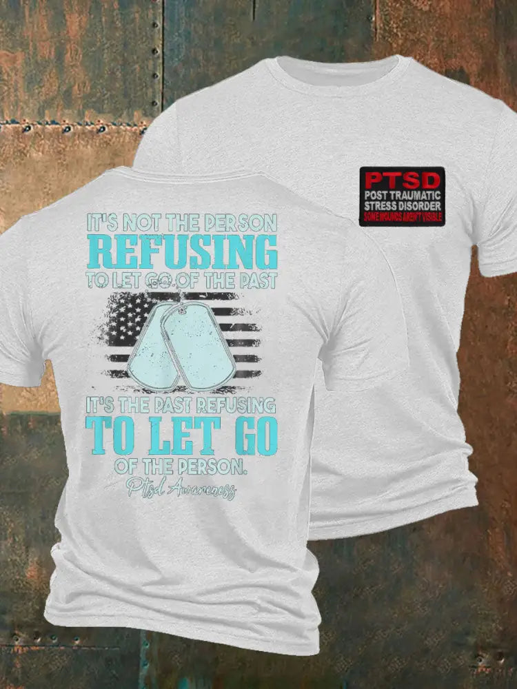Men’s PTSD Awareness Veteran Printed T-shirt White / S