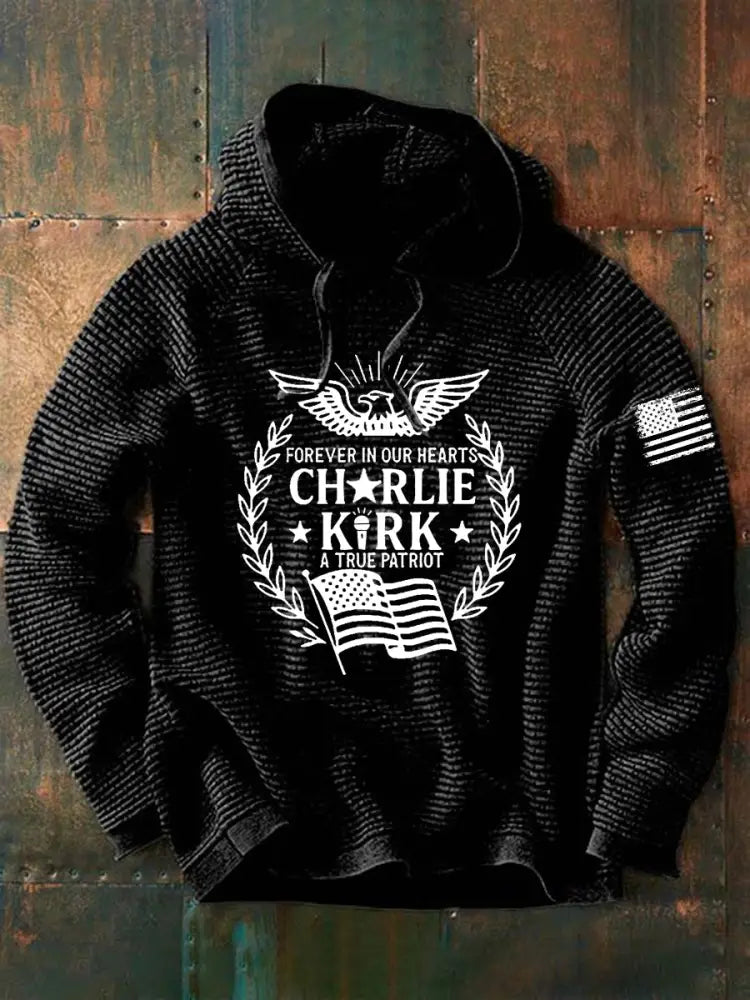 Men’s R.I.P Charlie Kirk Printed Long Sleeve Sweatshirt / Hoodie Black / S
