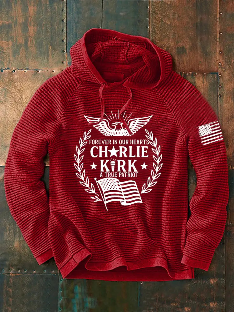 Men’s R.I.P Charlie Kirk Printed Long Sleeve Sweatshirt / Hoodie Red / S