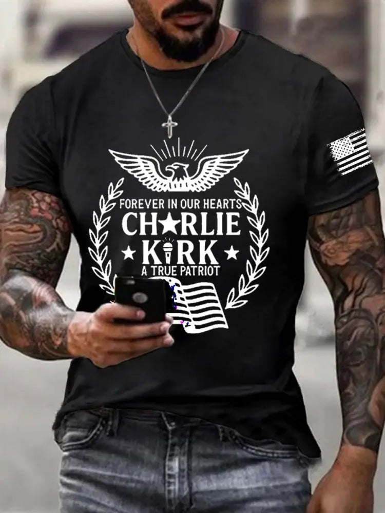 Men’s R.I.P Charlie Kirk Short Sleeve T-shirt Black / S