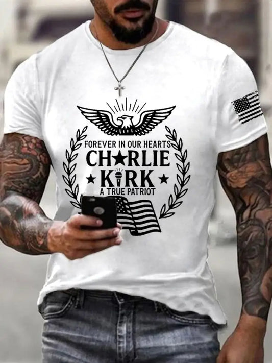 Men’s R.I.P Charlie Kirk Short Sleeve T-shirt White / S