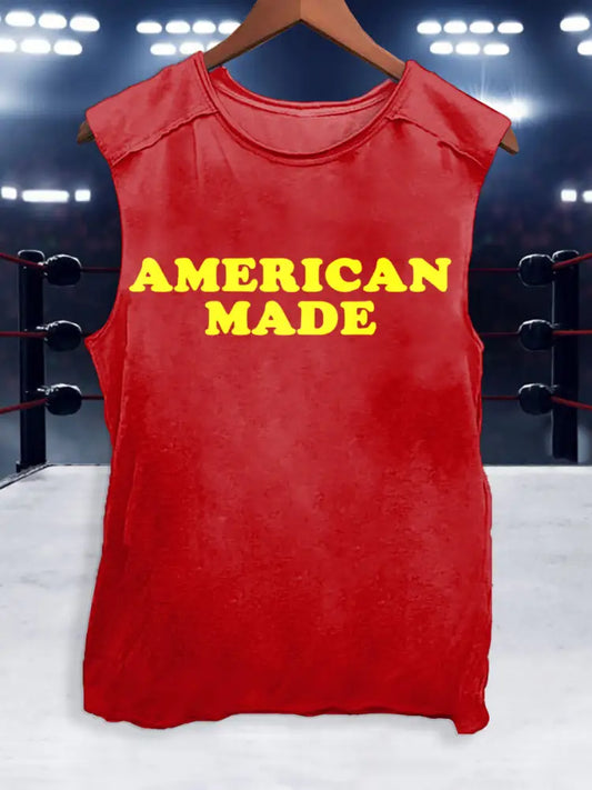 Men’s Real American Print Racket Vest Red / S