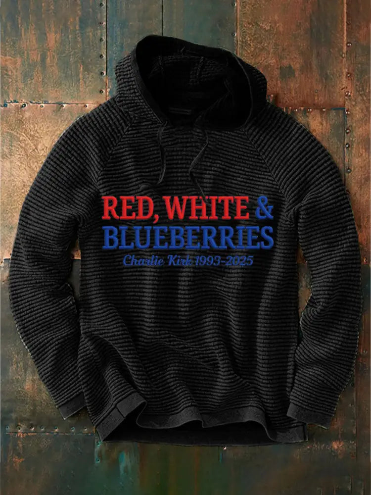 Men’s Red White & Blueberries Casual Hoodie Black / S