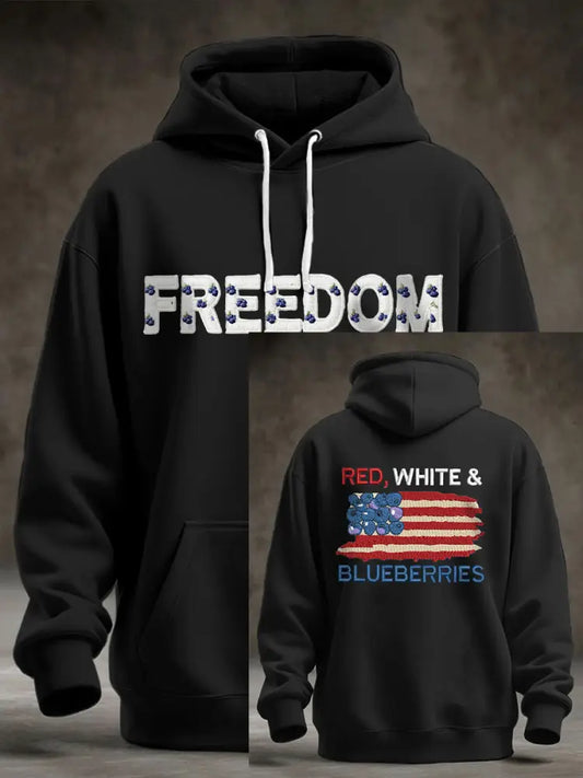 Men’s ’Red White & Blueberries’ hoodie Black / S