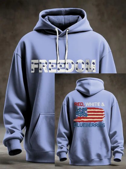 Men’s ’Red White & Blueberries’ hoodie Light Blue / S