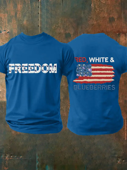 Men’s ’Red White & Blueberries’ T-shirt Blue / S