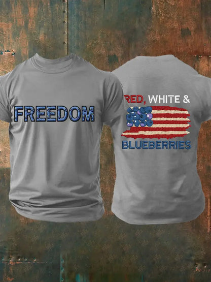 Men’s ’Red White & Blueberries’ T-shirt Light Gray / S
