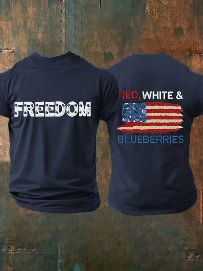 Men’s ’Red White & Blueberries’ T-shirt Navy Blue / S