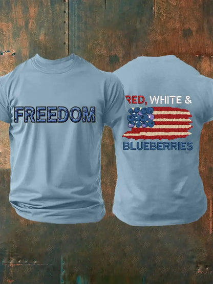 Men’s ’Red White & Blueberries’ T-shirt Sky Blue / S