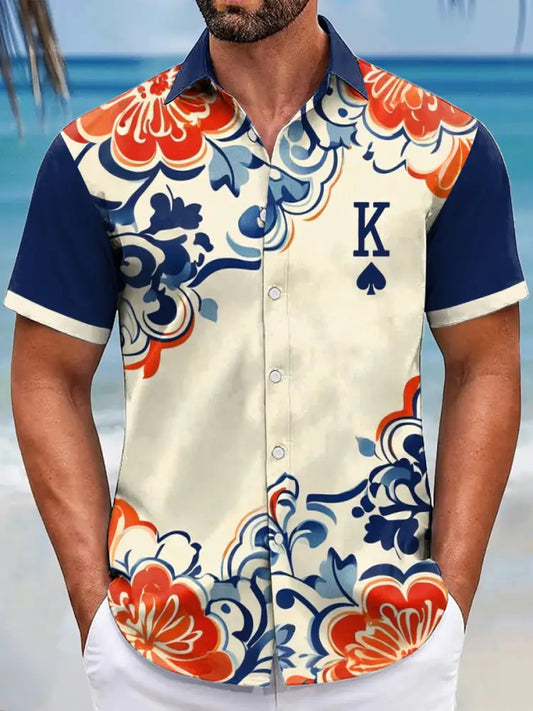 Men’s resort-style poker King of Spades shirts As picture / S