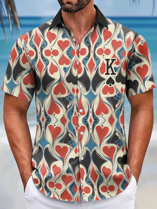 Men’s resort-style poker shirts As picture / S