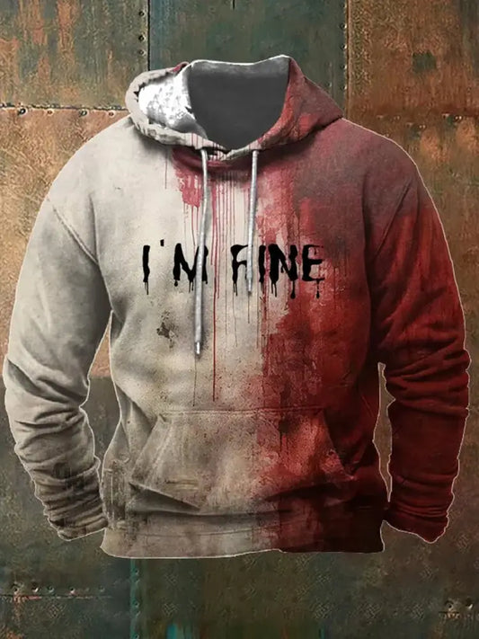 Men’s Retro Halloween Horror Graphic Casual Henley A / S