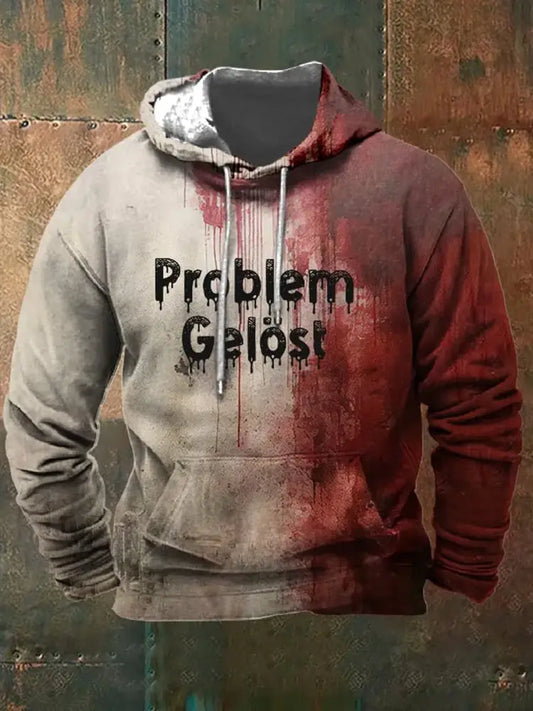 Men’s Retro Halloween Horror Graphic Casual Henley A / S
