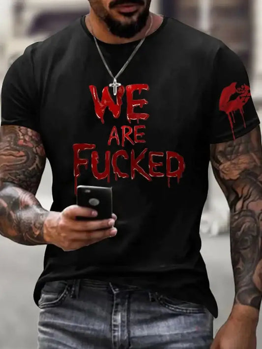 Men’s Retro Halloween Horror Graphic Casual T-Shirt A / S