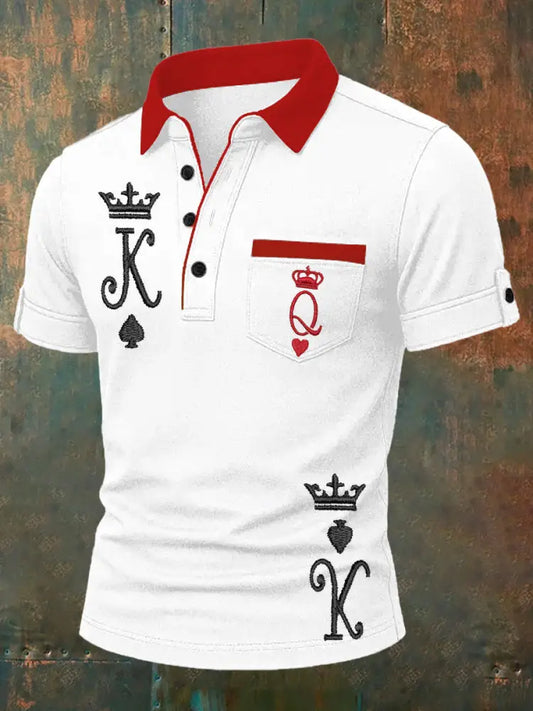 Men’s Retro Playing Card Art Casual Polo Shirt A / S