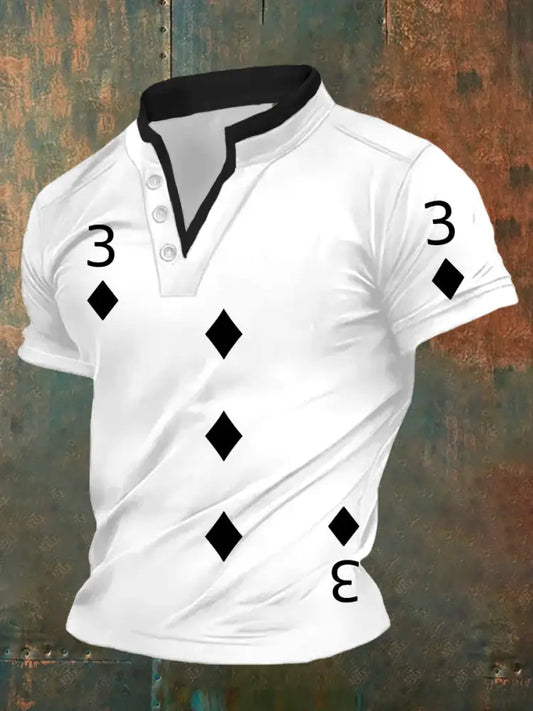 Men’s Retro Poker Art Casual Polo Shirt A / S