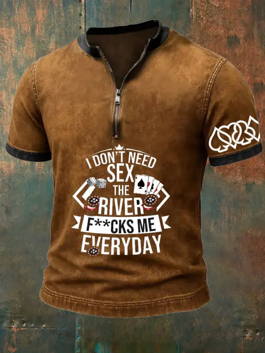 Men’s Retro Poker Art Casual Polo Shirt A / S