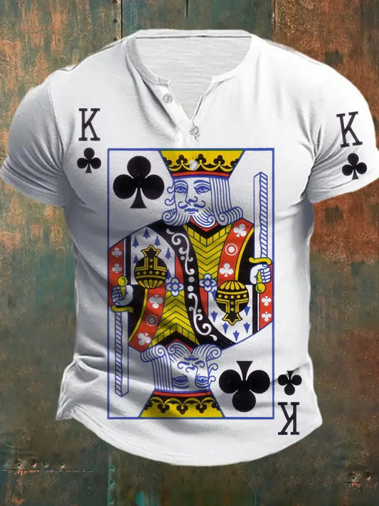 Men’s Retro Poker Art Casual Polo Shirt A / S