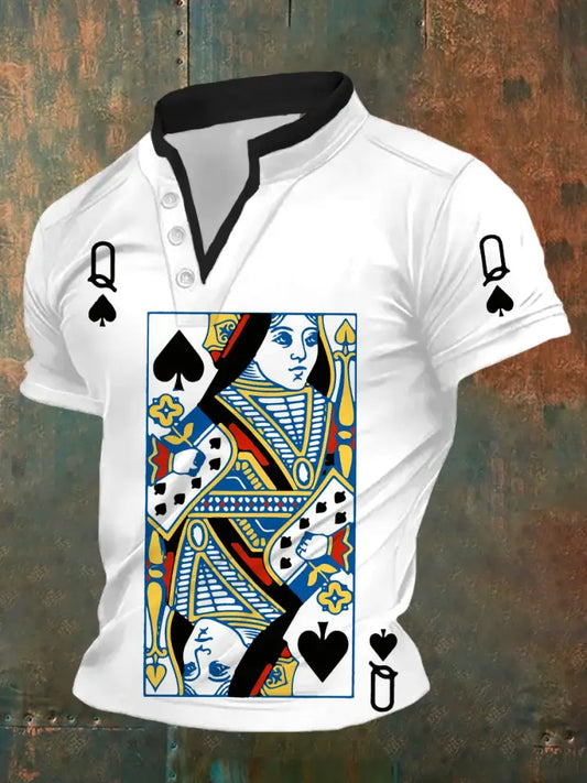 Men’s Retro Poker Art Casual Polo Shirt A / S