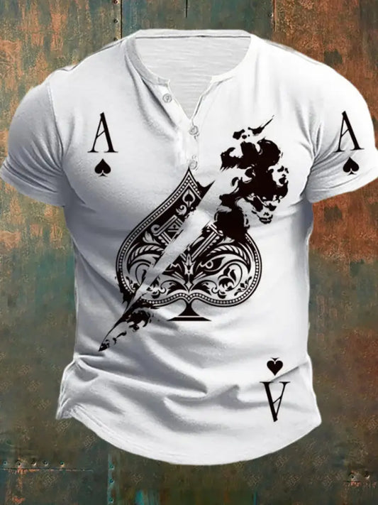 Men’s Retro Poker Art Casual Polo Shirt A / S