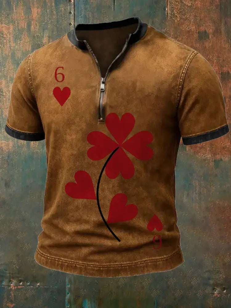 Men’s Retro Poker Art Casual Polo Shirt A / S