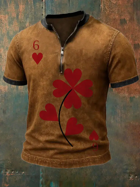 Men’s Retro Poker Art Casual Polo Shirt A / S