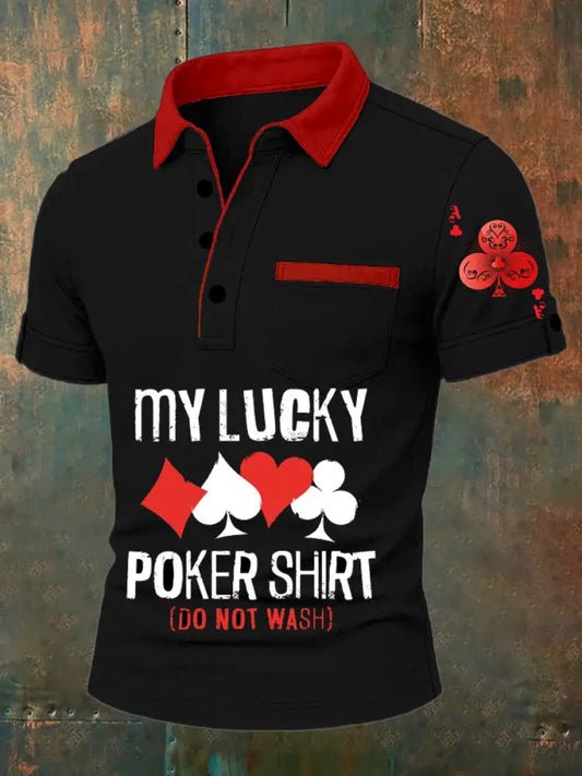 Men’s Retro Poker Art Casual Polo Shirt A / S