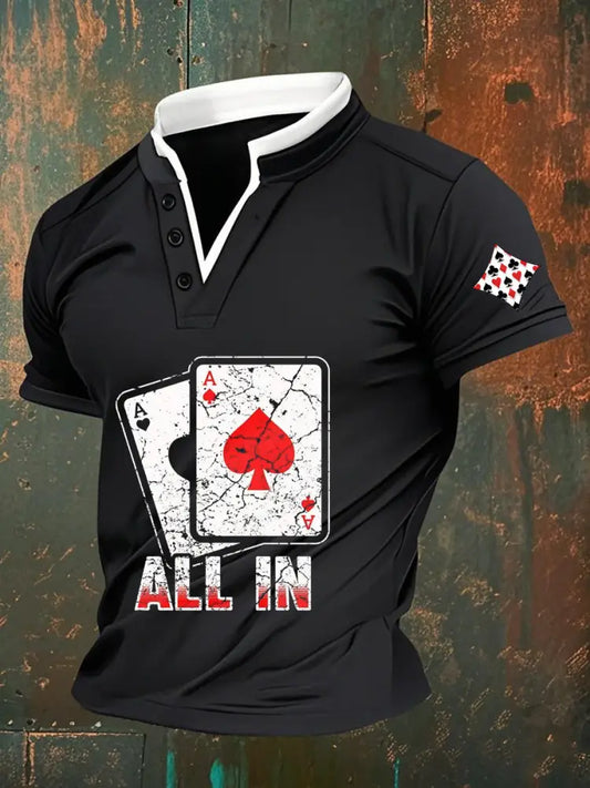 Men’s Retro Poker Art Casual Polo Shirt A / S