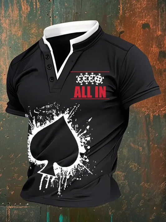 Men’s Retro Poker Art Casual Polo Shirt A / S