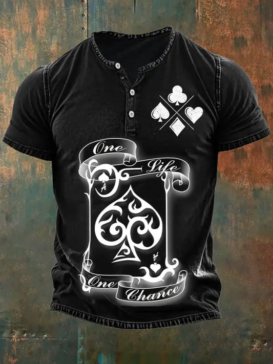 Men’s Retro Poker Art Casual Polo Shirt A / S