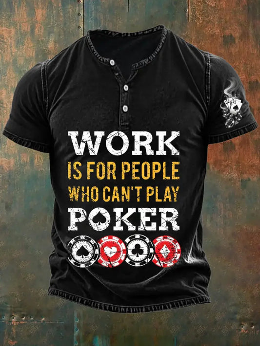 Men’s Retro Poker Art Casual Polo Shirt A / S