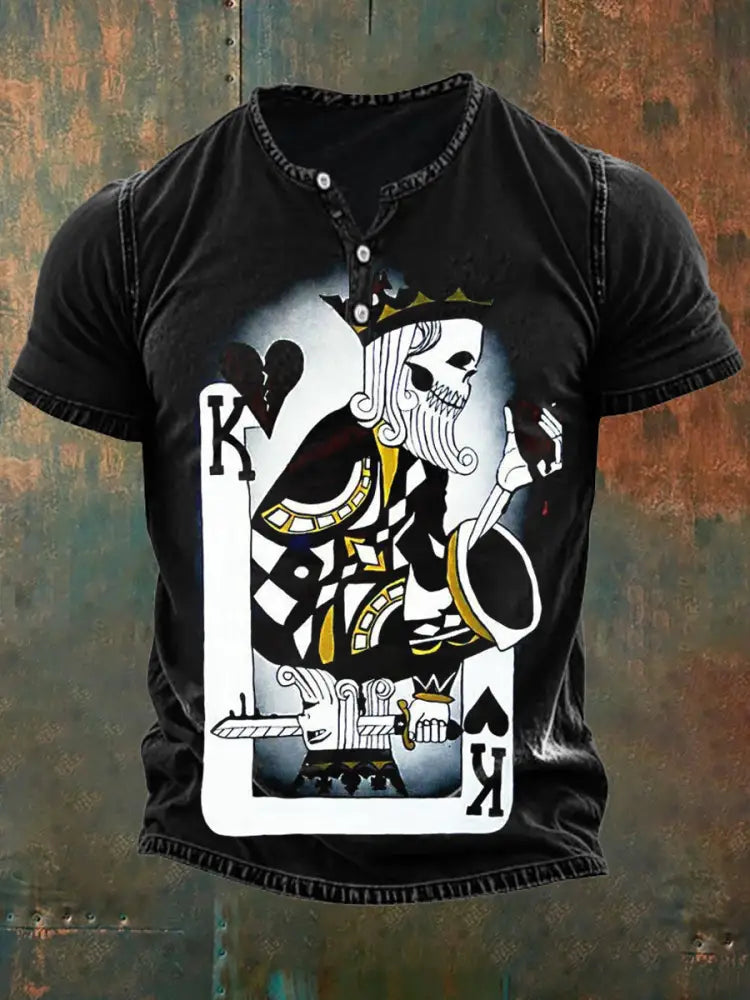 Men’s Retro Poker Art Casual Polo Shirt A / S