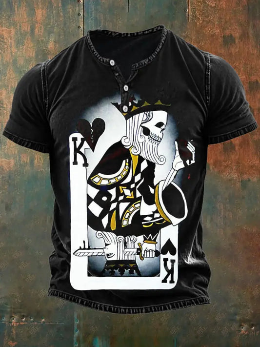 Men’s Retro Poker Art Casual Polo Shirt A / S