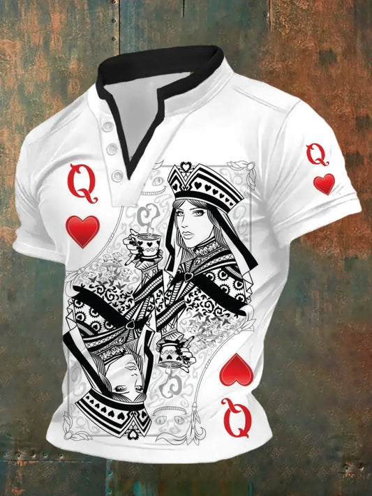 Men’s Retro Poker Art Casual Polo Shirt A / S