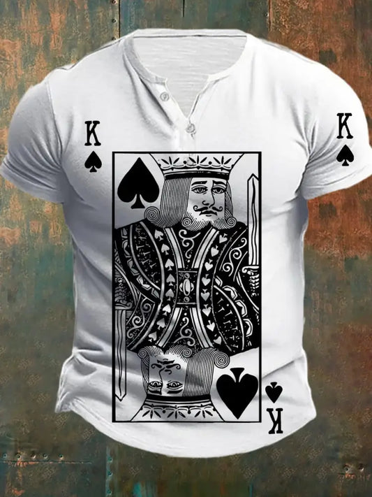 Men’s Retro Poker Art Casual Polo Shirt A / S